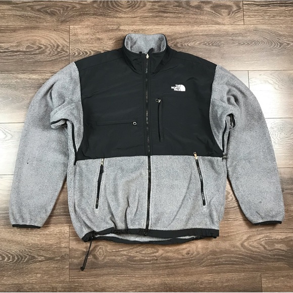 The North Face Men’s Black & Gray Full Zip Mock Neck Sherpa Jacket Zip Pockets L - Picture 1 of 13